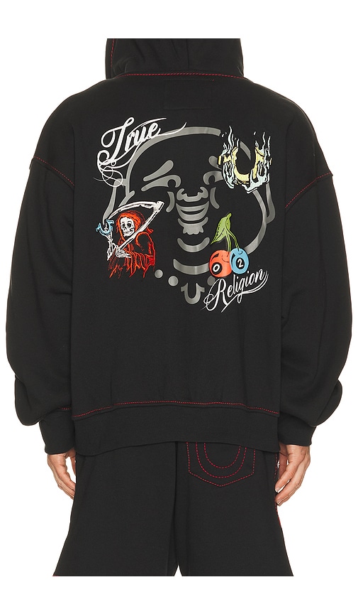 True Religion Buddha Face Big T Boxy Zip Up Hoodie | Thumbnail 3 True Religion Buddha Face Big T Boxy Zip Up Hoodie | Thumbnail 3