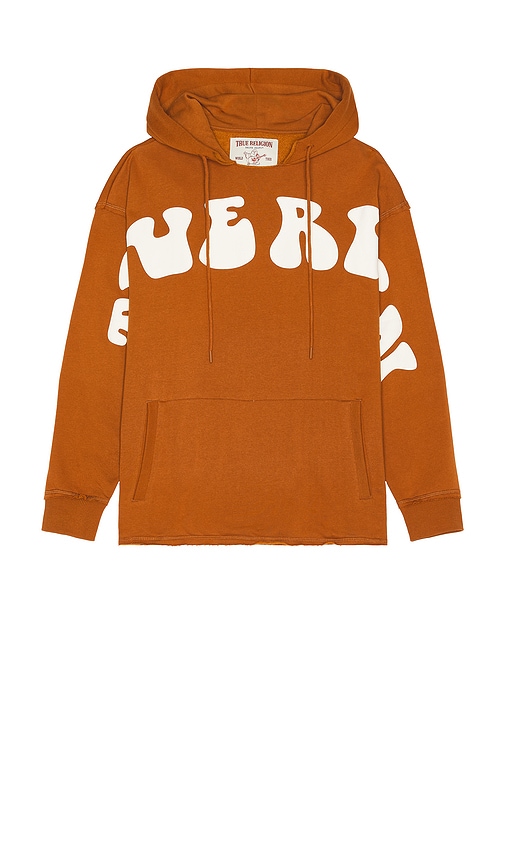 Shop True Religion Hem Pullover Hoodie In Caramel Cafe