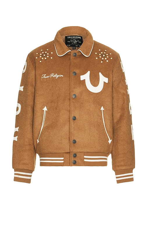 TRUE RELIGION WOOL VARSITY JACKET