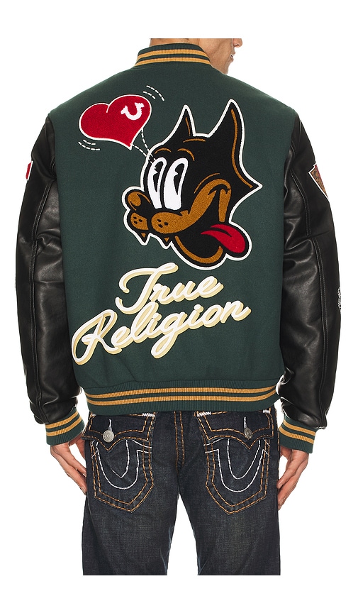 True Religion Cat Lover Varsity Jacket