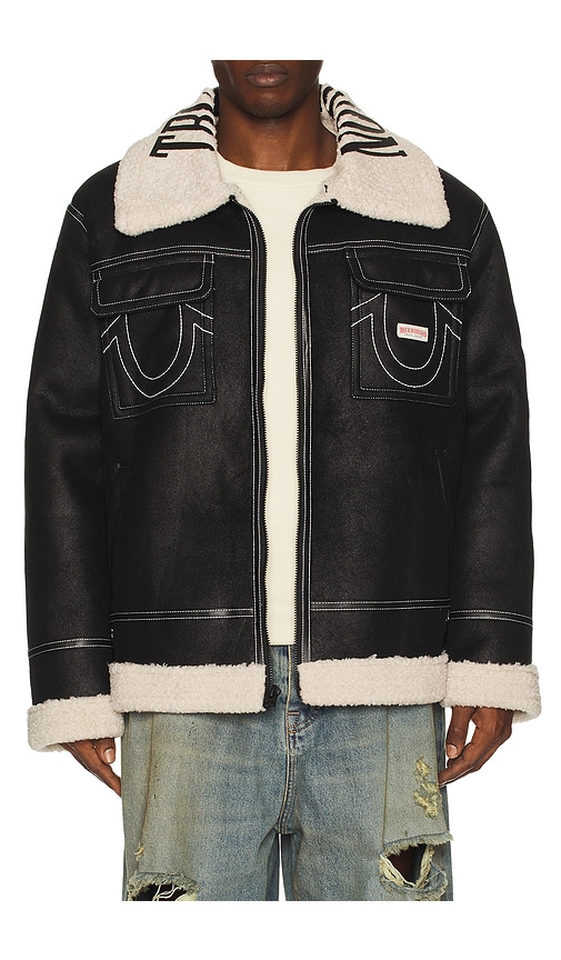 True Religion Sherpa Faux Leather Jacket