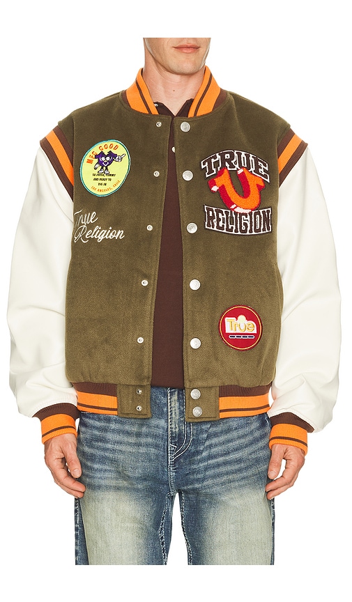 True Religion Garden Logo Retro Varsity Jacket