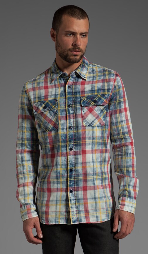 Indigo Plaid Button Up