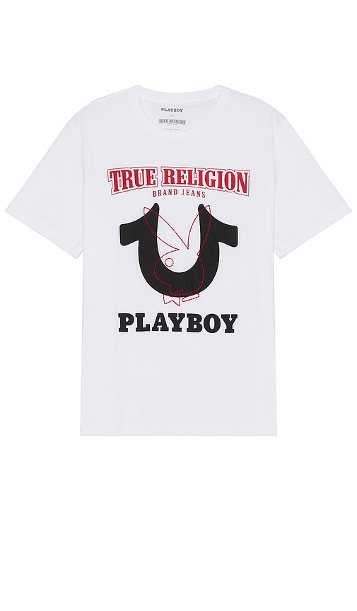 True Religion X Playboy Big T Bunny Tee In Optic White