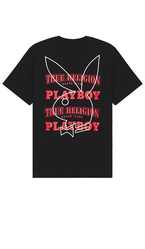 True Religion X Playboy Tee In Jet Black