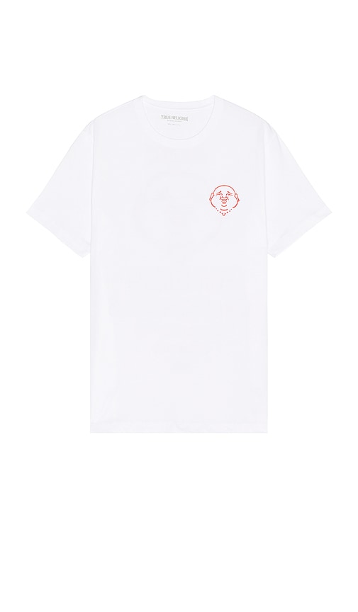 Shop True Religion Raised Paint Tee In 光纤白