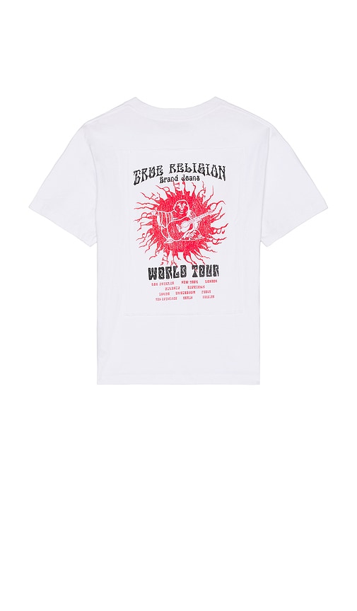 TRUE RELIGION SHORT SLEEVE APPLIQUE BLAZING TOUR TEE
