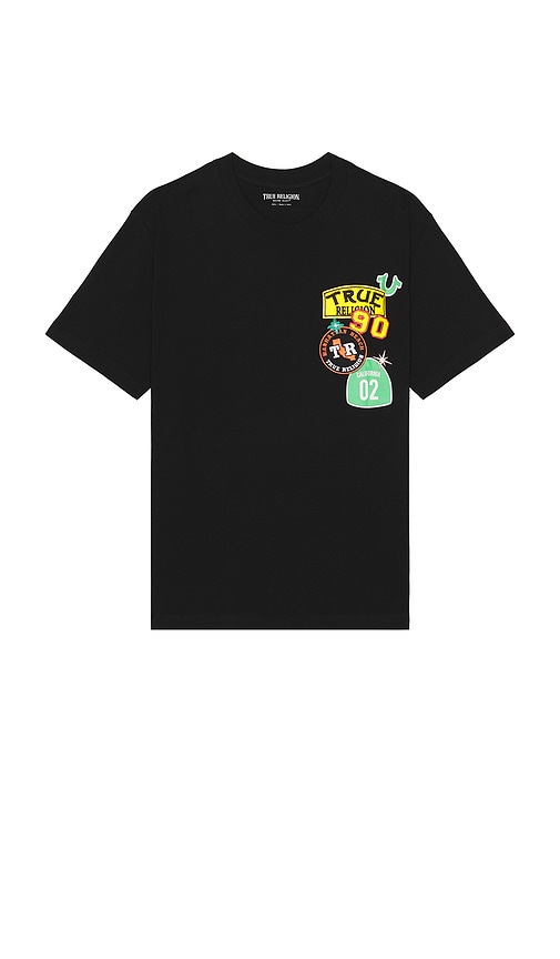 Short Sleeve Freeway Patch Tee in Black. - size XL/1X (also in L, M, S)