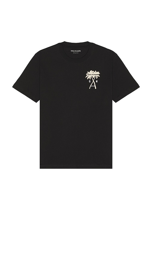 True Religion Palm Tree Tee In Black