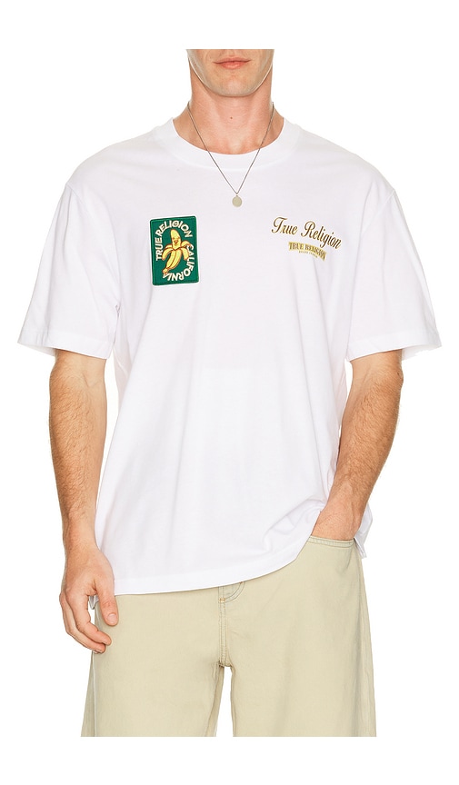 True Religion Ss Orchard Heavy Stamps T-shirt In White