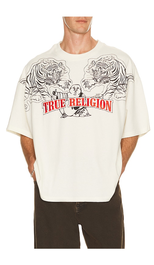 True Religion Short Sleeve Tiger Logo Oversized Tee