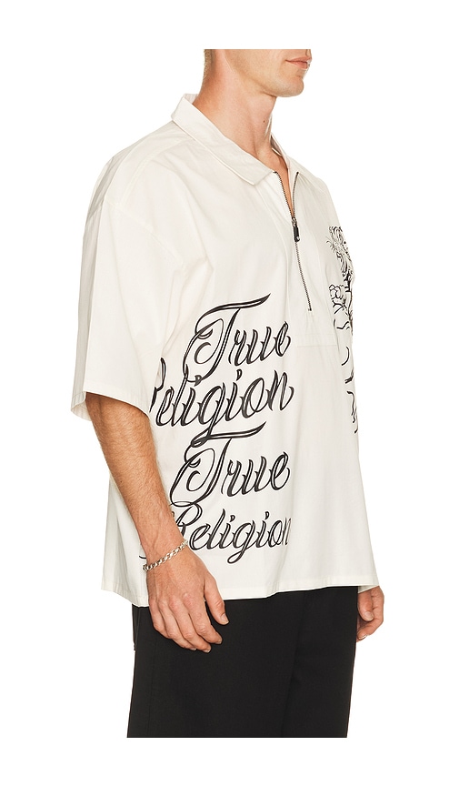 True Religion Half Zip Tiger Short Sleeve Shirt | Thumbnail 2 True Religion Half Zip Tiger Short Sleeve Shirt | Thumbnail 2