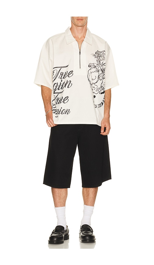 True Religion Half Zip Tiger Short Sleeve Shirt | Thumbnail 5 True Religion Half Zip Tiger Short Sleeve Shirt | Thumbnail 5