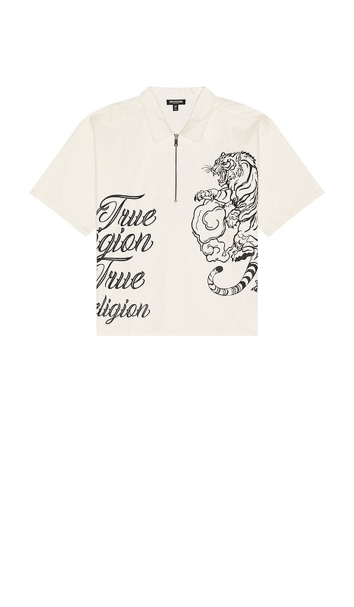 True Religion Half Zip Tiger Short Sleeve Shirt | Thumbnail 6 True Religion Half Zip Tiger Short Sleeve Shirt | Thumbnail 6