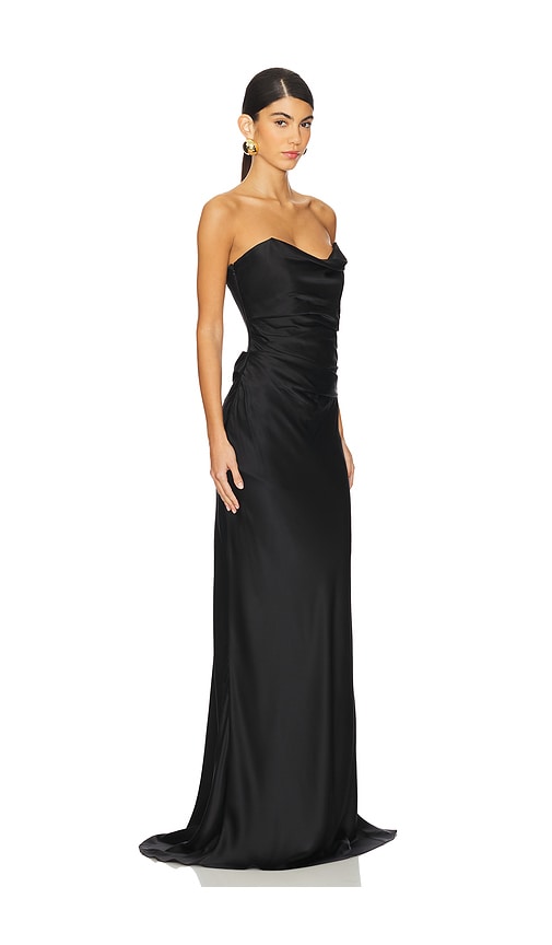 Shop The Sei Cowl Bustier Gown In Black