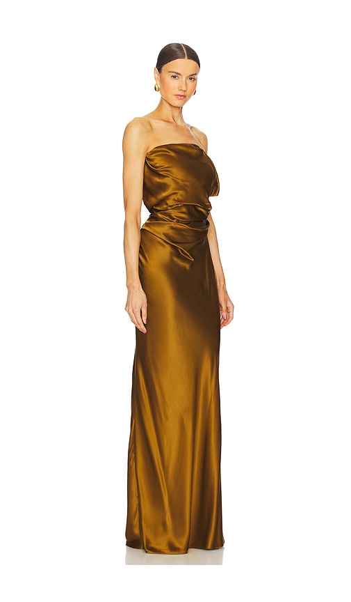 Strapless Gown With Arm Drape in Rust. - size 4 (also in 0)