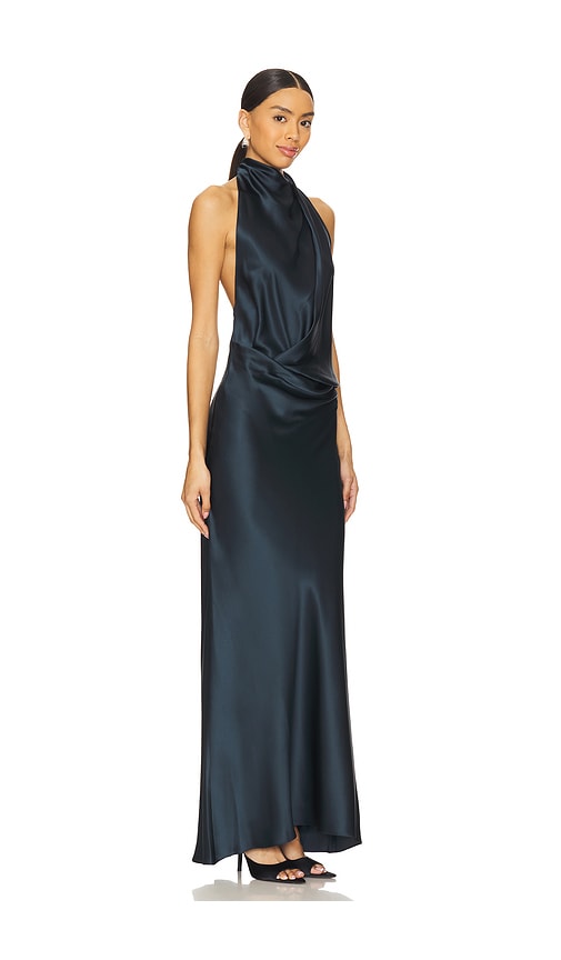 Halter Drape Bias Dress in Navy. - size 6 (also in 8)