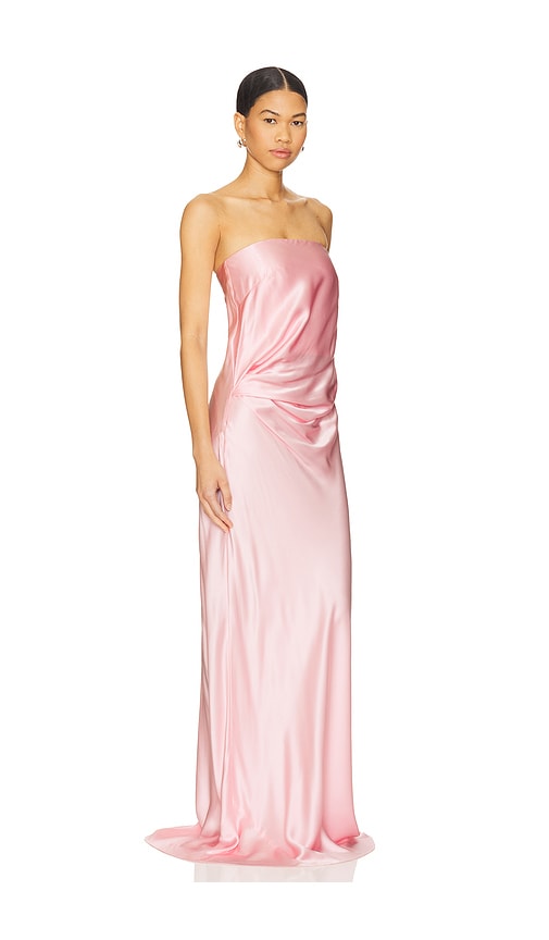 Draped Strapless Gown in Pink. - size 4 (also in 0)