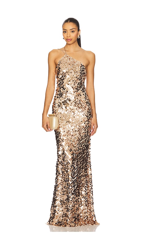 The Sei Paillette One Shoulder Gown