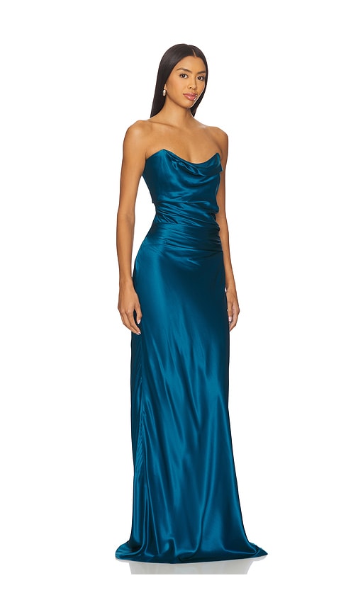 The Sei Cowl Bustier Gown In Blue