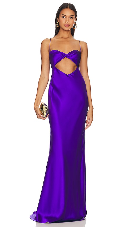 The Sei Twist Bandeau Cut Out Gown in Violet