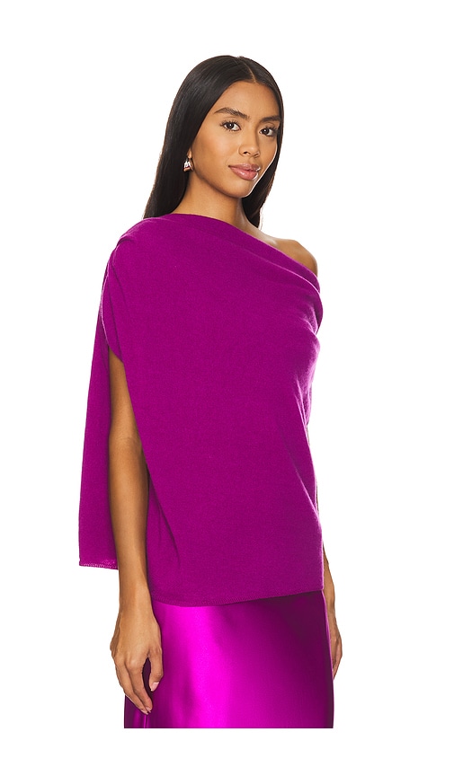 Shop The Sei Asymmetric Drape Sweater In Berry