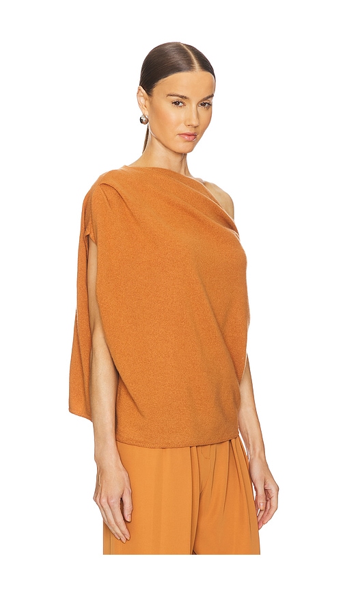 Shop The Sei Asymmetric Drape Sweater In Tan