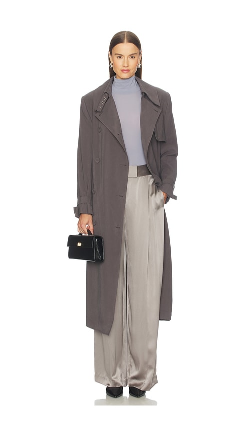 The Sei Structured Trench Coat In Gray