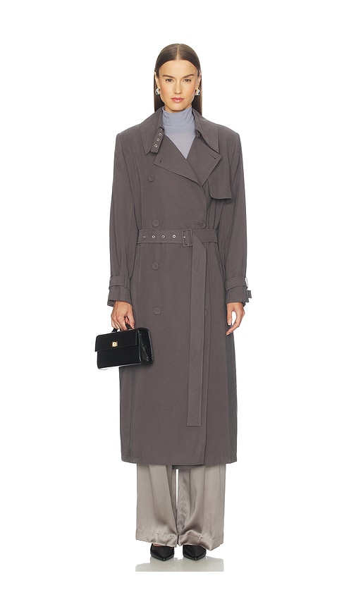 The Sei Structured Trench Coat In Gray