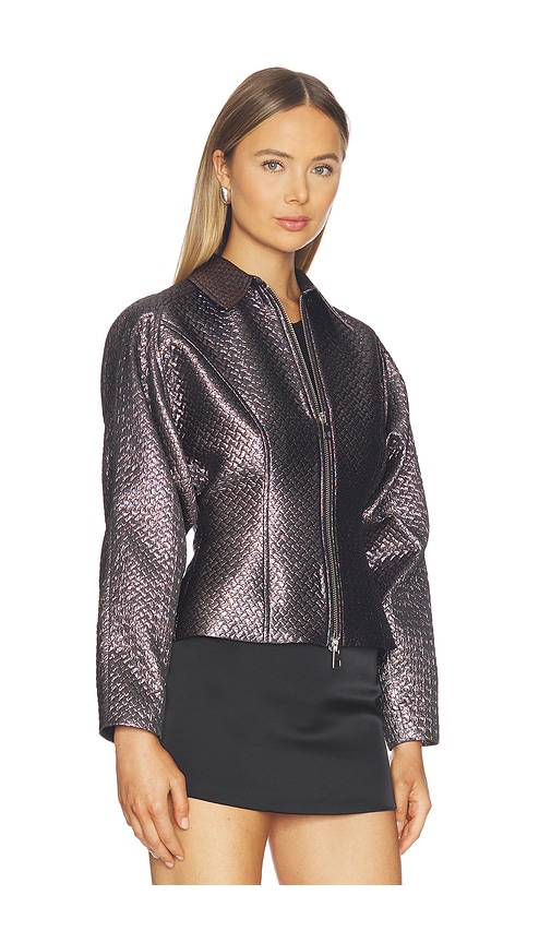 The Sei Figurbetonte Jacke Mit Doppeltem Reissverschluss In Metallic Neutral. Größe 2. Also In 0, 4, 6, 8. 