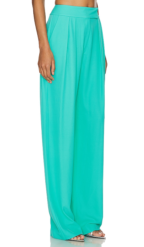 Shop The Sei Double Pleat Trouser In Turquoise