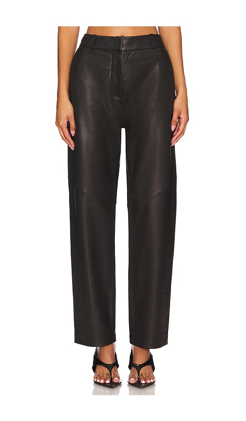 Shop The Sei Leather Trouser In Black Lambskin