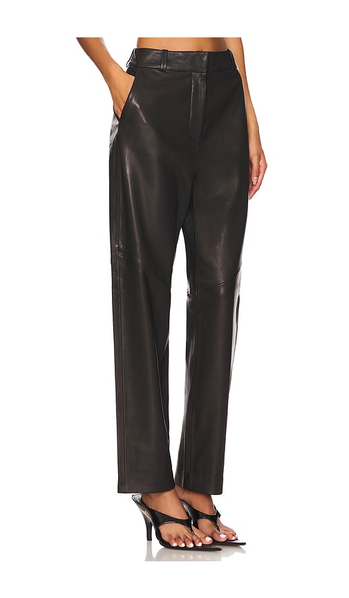 Shop The Sei Leather Trouser In Black Lambskin