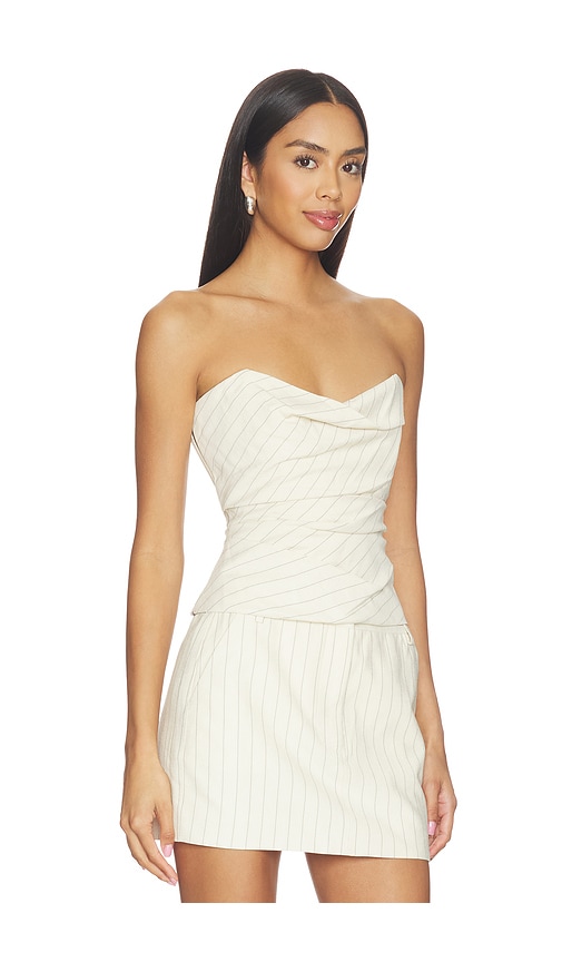 The Sei Cowl Bustier In White