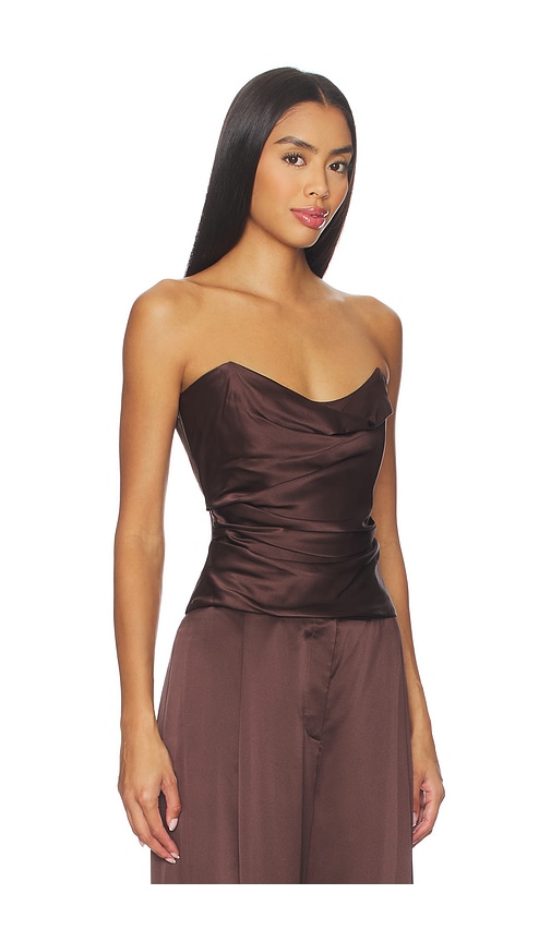 The Sei Cowl Bustier In Brown
