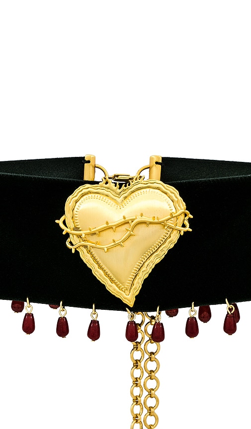 Shop The M Jewelers Ny X Mirror Palais Bleeding Sacred Heart Choker In Black