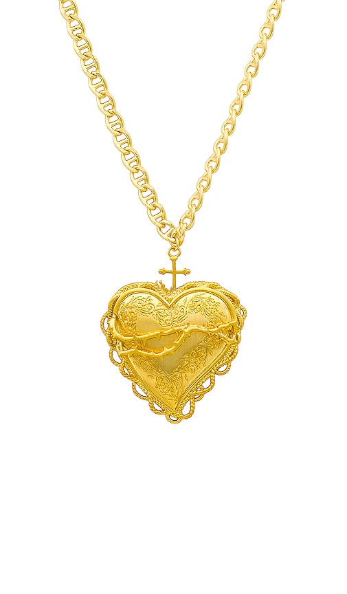Shop The M Jewelers Ny X Mirror Palais Heart Of Thorns Necklace In Metallic Gold