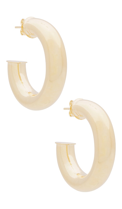 Shop The M Jewelers Ny The Madison Hoops In Metallic Gold