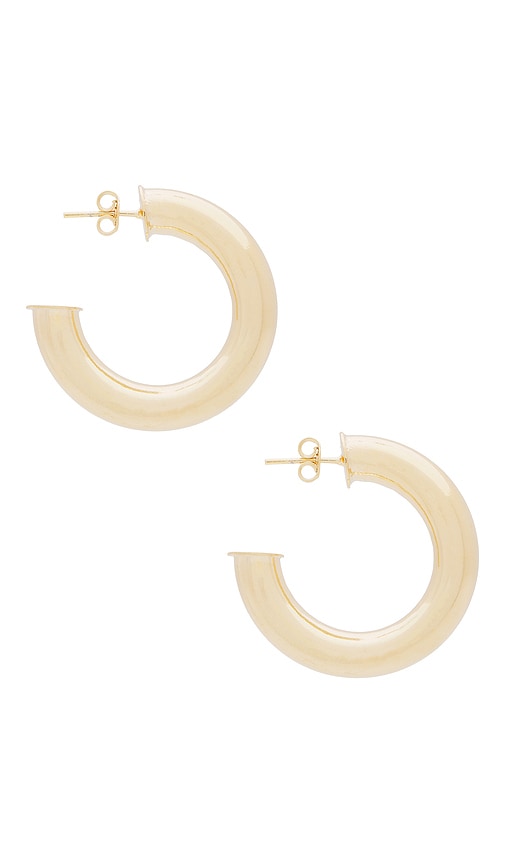 Shop The M Jewelers Ny The Madison Hoops In Metallic Gold