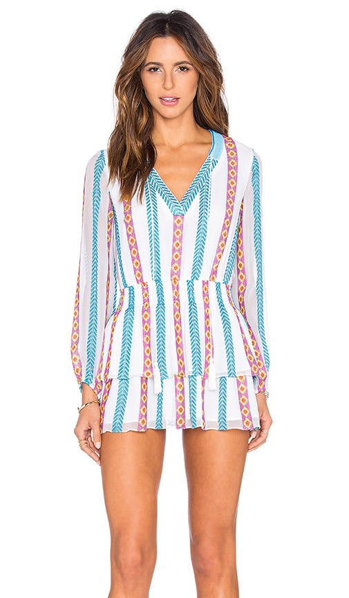 Tessora Boho Mini Dress in White | REVOLVE