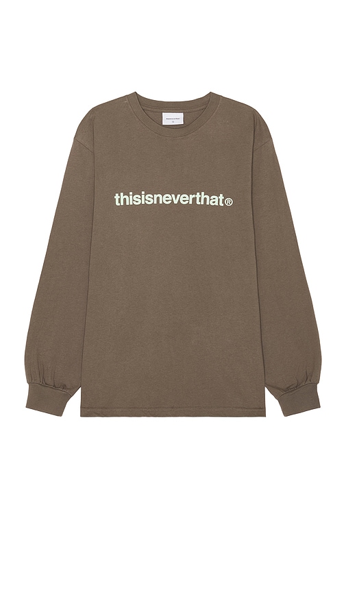 Shop Thisisneverthat T-logo Long Sleeve Tee In Dark Mocha