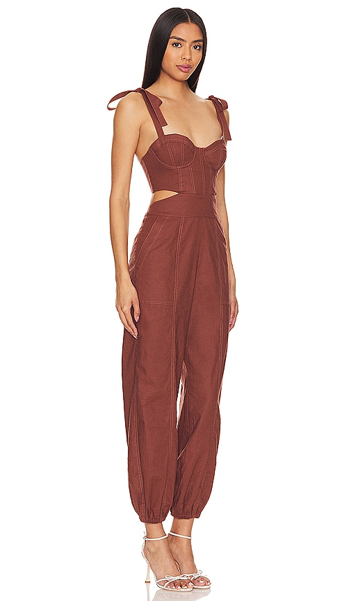 Shop Tularosa Kylo Jumpsuit In 巧克力棕色