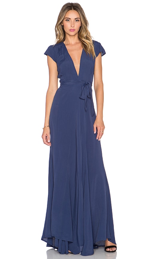 tularosa sid wrap dress blue