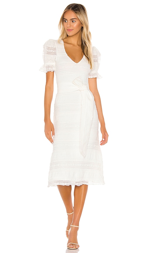 next white midi dress