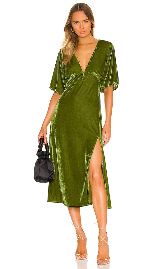 Tularosa Deena Midi Dress in Dark Olive