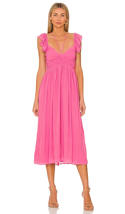 Tularosa Katrina Midi Dress in Ibis Rose | REVOLVE