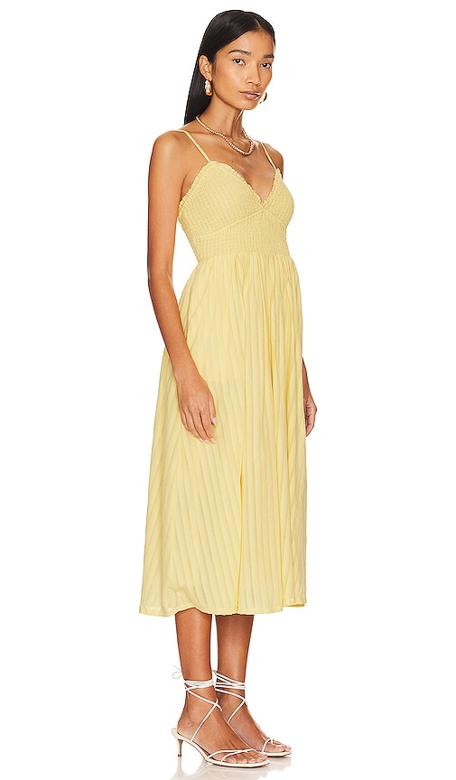 Shop Tularosa Amora Midi Dress In Yellow