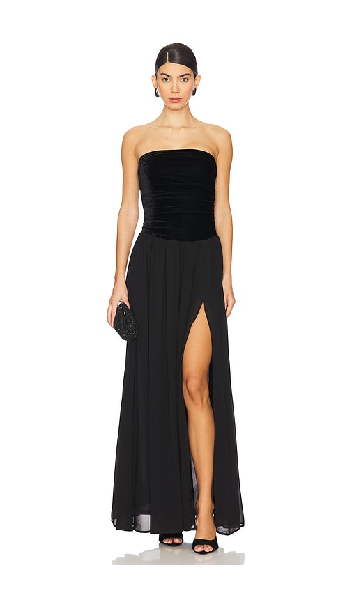 Shop Tularosa Taylor Velvet Gown In Black