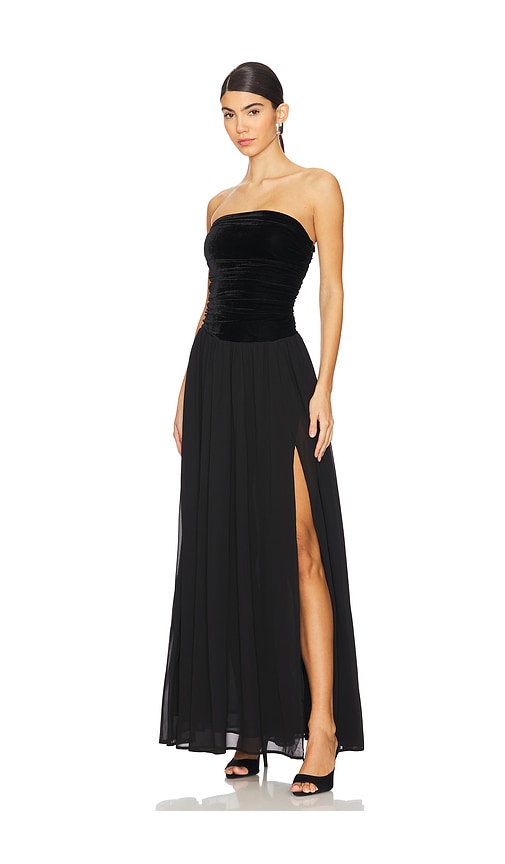 Shop Tularosa Taylor Velvet Gown In Black