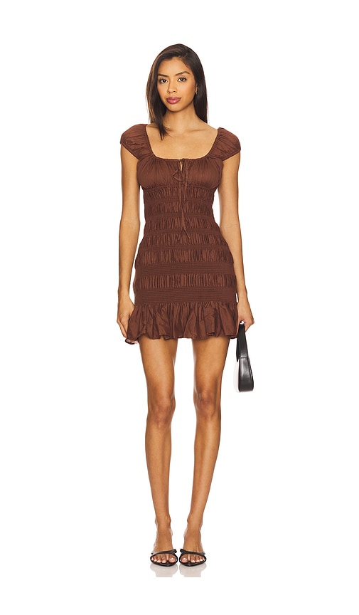Lucie Mini Dress in Chocolate. - size XS (also in L, M, S, XL)